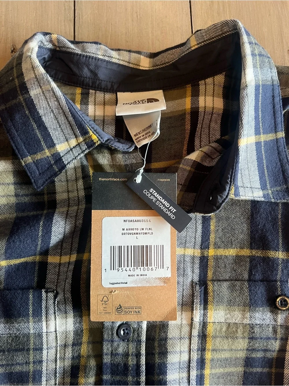 THE NORTH FACE Men's Arroyo Long Sleeve Flannel Button-Down Shirt Size large